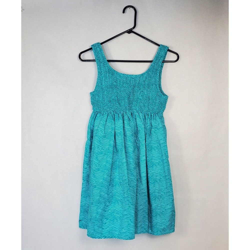 Ocean Pacific OP Blue Atol Smocked Cotton Mini Dress Womens Medium 7/9 0J11008TP
